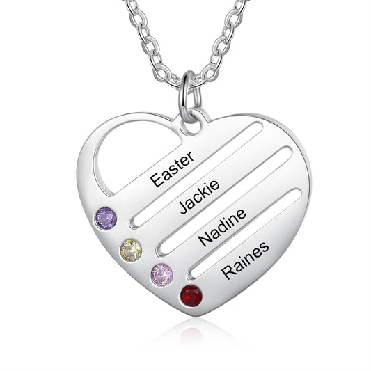 Custom Heart Necklace with Elegant White Gold Plating