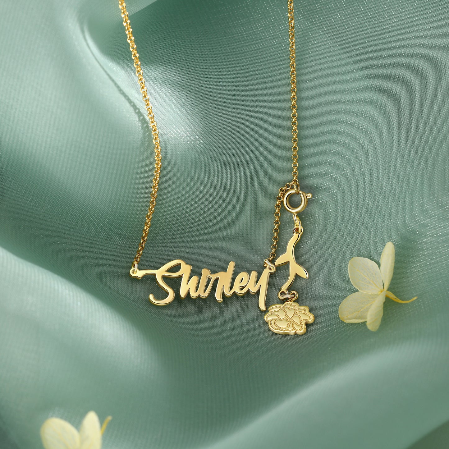 Personalized Sterling Silver Birthflower Beauty
