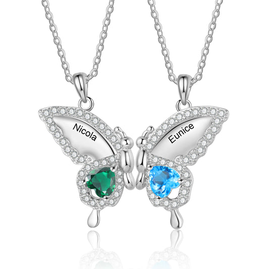 Custom Birthstone Butterfly Necklace