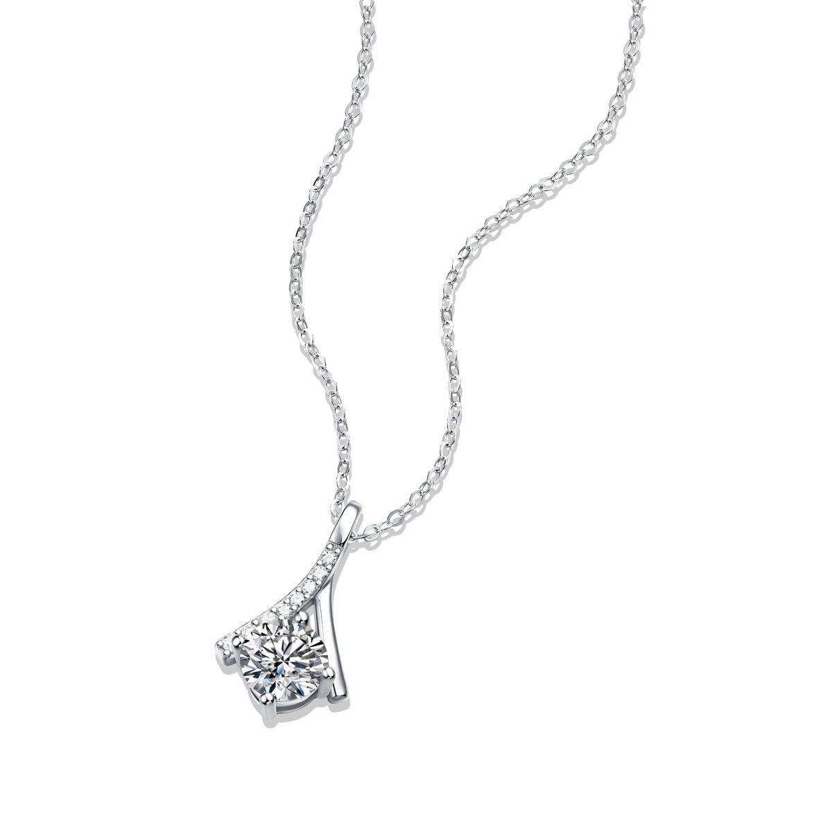 Shop Our Party Moissanite CZ V Letter Necklace in 925 Sterling Silver