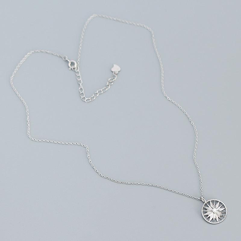 Shine Bright with Holiday CZ Sunshine Awn Star 925 Sterling Silver Necklace