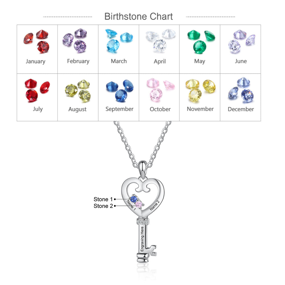Custom Heart Shaped Key Necklace 