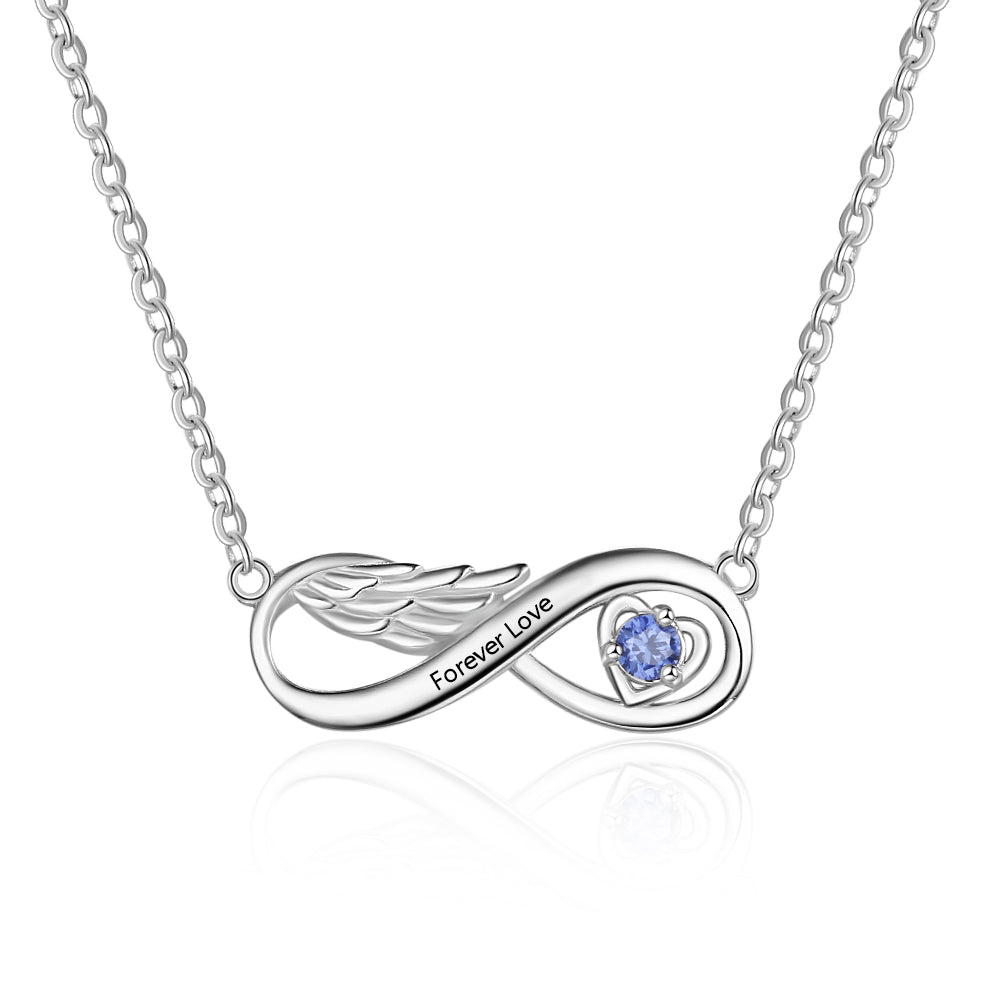 White Gold Plated Infinity Pendant: Personalized Eternal Love Necklace"