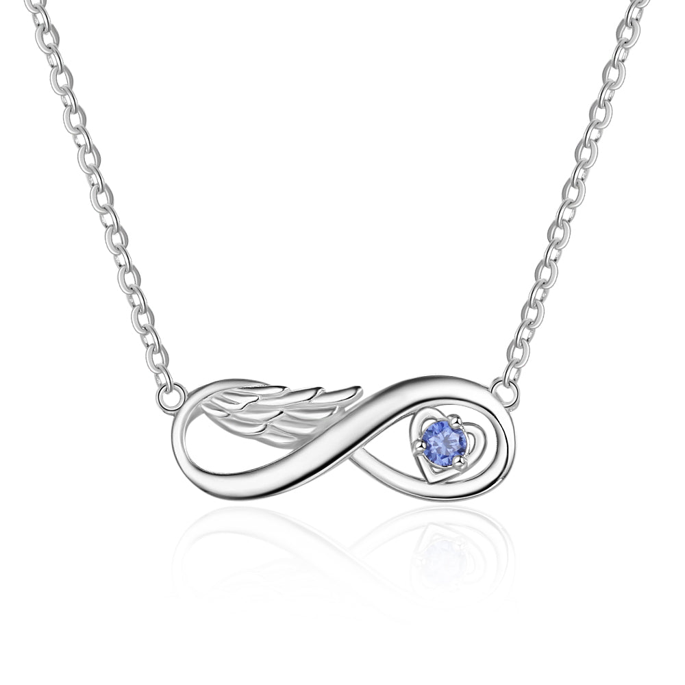 White Gold Plated Infinity Pendant: Personalized Eternal Love Necklace"