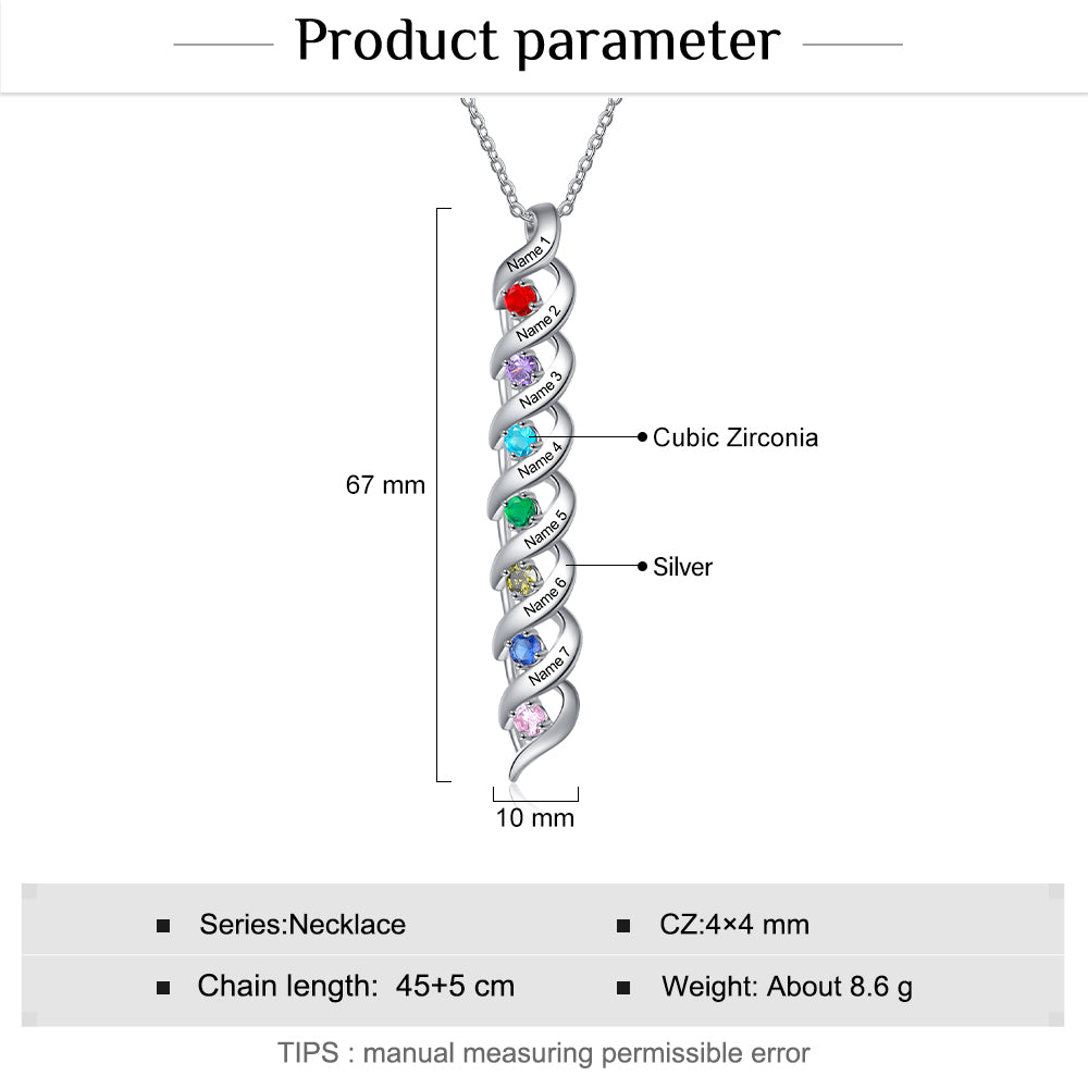 925 Sterling Silver Custom Birthstone Necklace