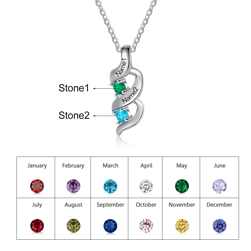925 Sterling Silver Custom Birthstone Necklace