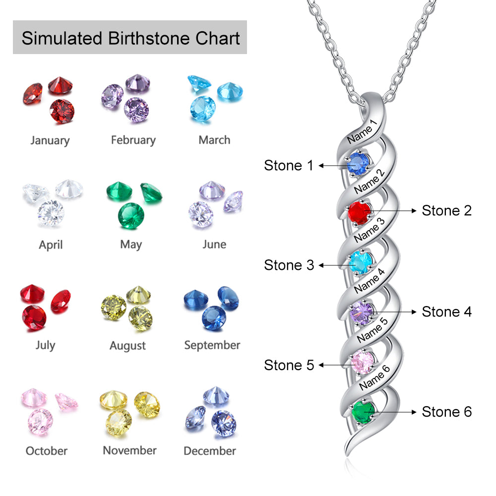 925 Sterling Silver Custom Birthstone Necklace - Jewelry Ely