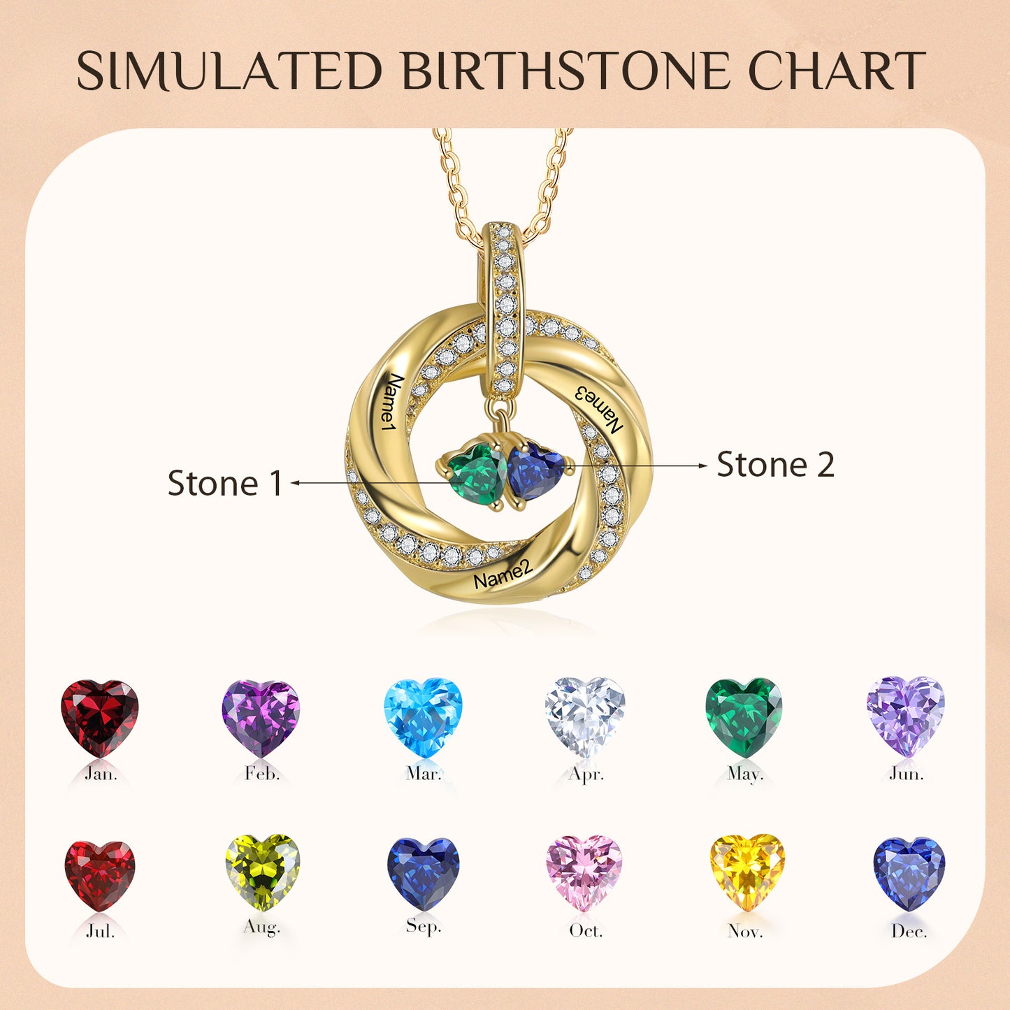 Customized Birthstone Necklace